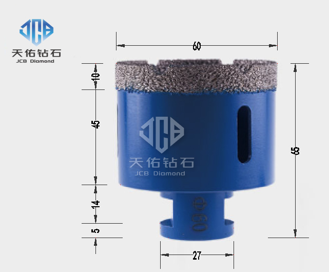 钎焊角磨机钻头Φ60*M14